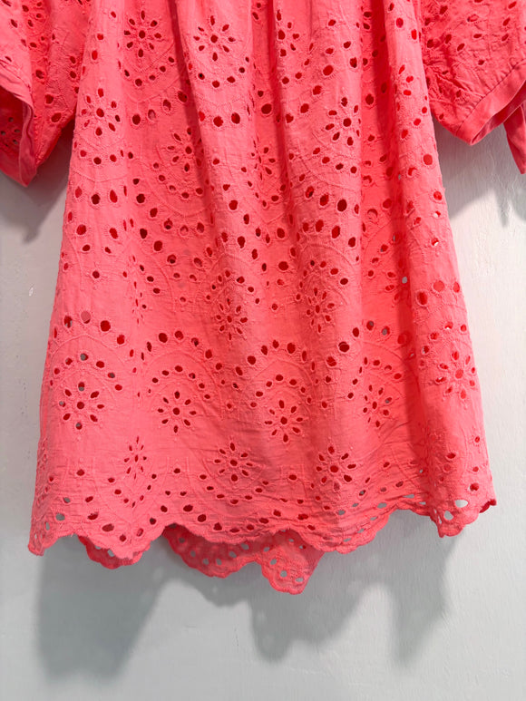 Eyelet Bow Sleeve Top