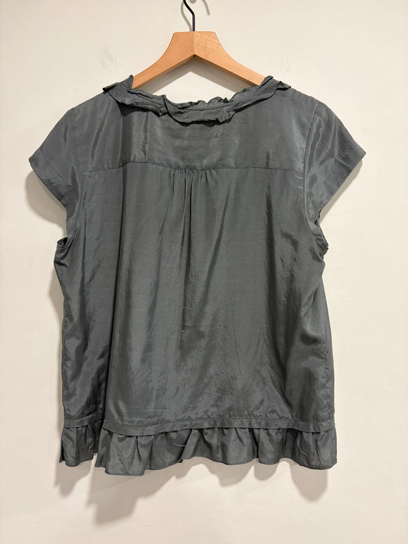 Ruffle Pleated Bib Top