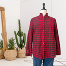 Plaid Ruffle Button Down Shirt-1