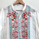 Floral Embroidered 1/2 Button Tunic-3