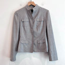 Wool Blend Contrast Cuff Blazer Jacket-2