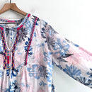 Floral Embroidered Trim Shift Dress-5