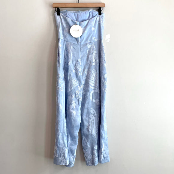 Embroidered Strapless Jumpsuit