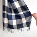 Plaid Tassel Trim Scarf-8