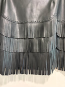 Fringe Faux Leather Skirt-5