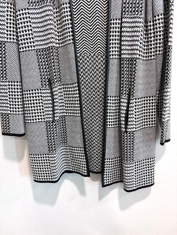 Houndstooth Plaid Cardigan