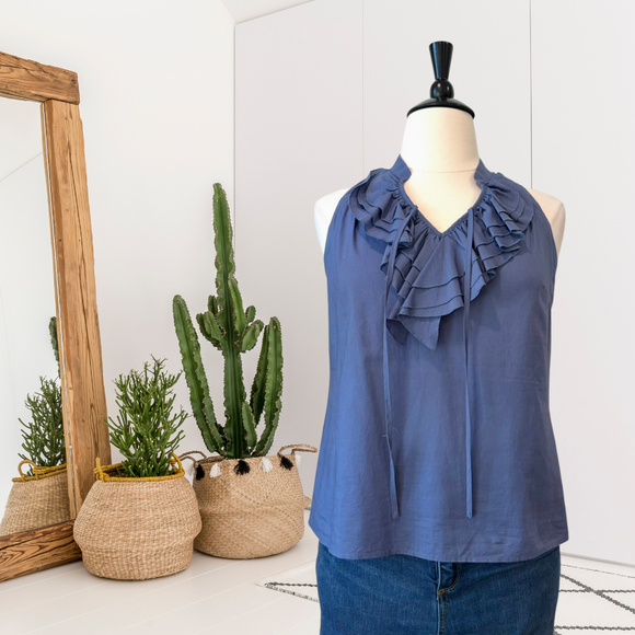 Ruffle V-Neck Top