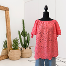 Eyelet Bow Sleeve Top-1