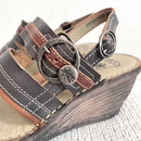Leather Strappy Wedge Sandals-2