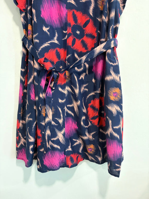 Geometric Flutter Sleeve Dress