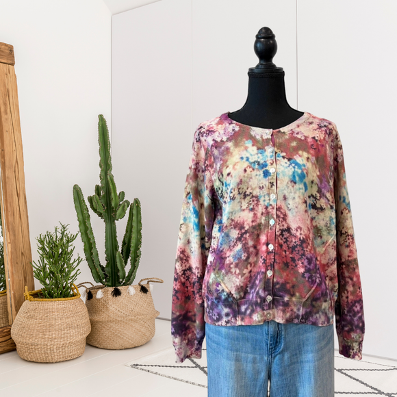 Tie Dye Floral Cardigan