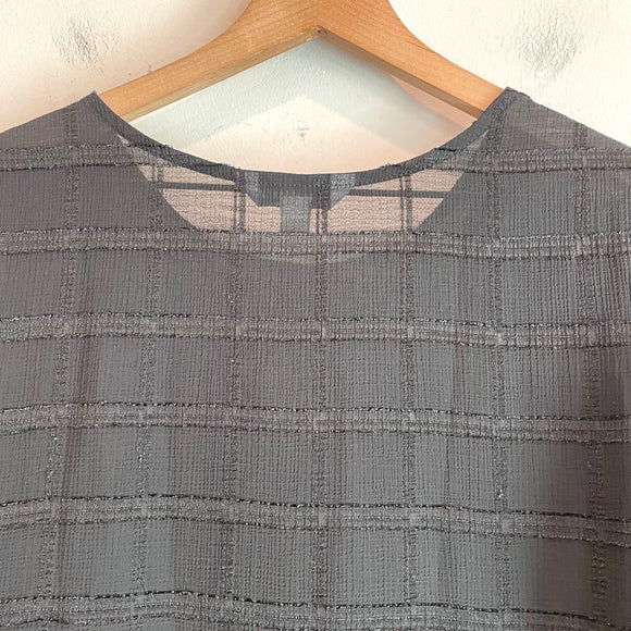 Semi-Sheer Plaid Top