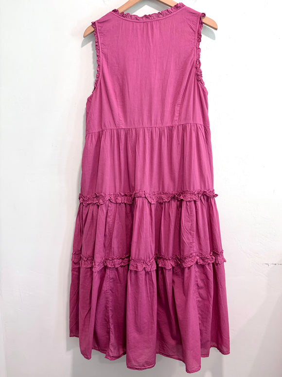 Ruffle Trim Midi Dress