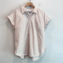 Striped Button Back Popover Top-2