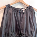 Satin Slit Sleeve V-Neck Top-3