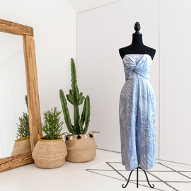 Embroidered Strapless Jumpsuit