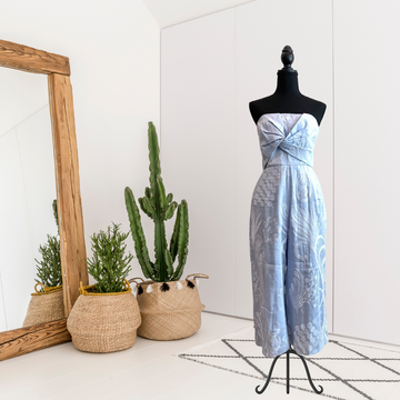 Embroidered Strapless Jumpsuit