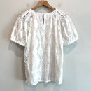 Diamond Eyelet Overlay Top-8