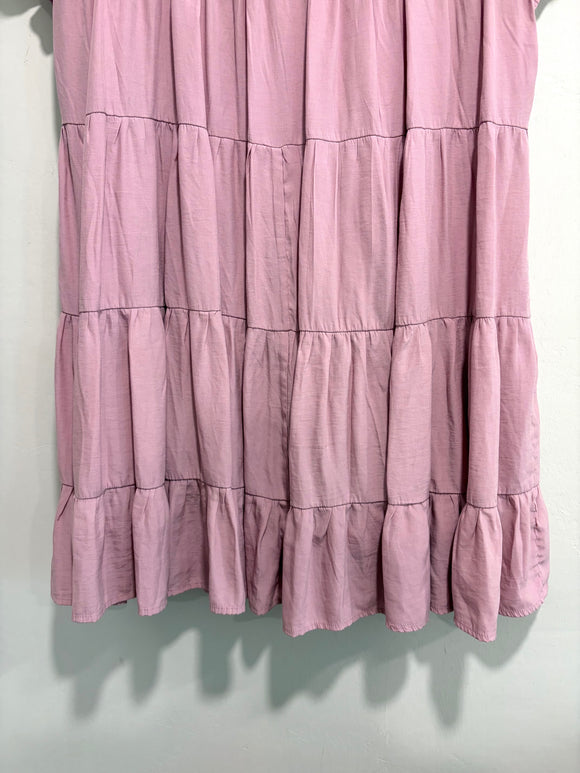 Embroidered Ruffle Shift Dress