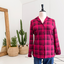 Plaid Button Down Sleep Shirt-1