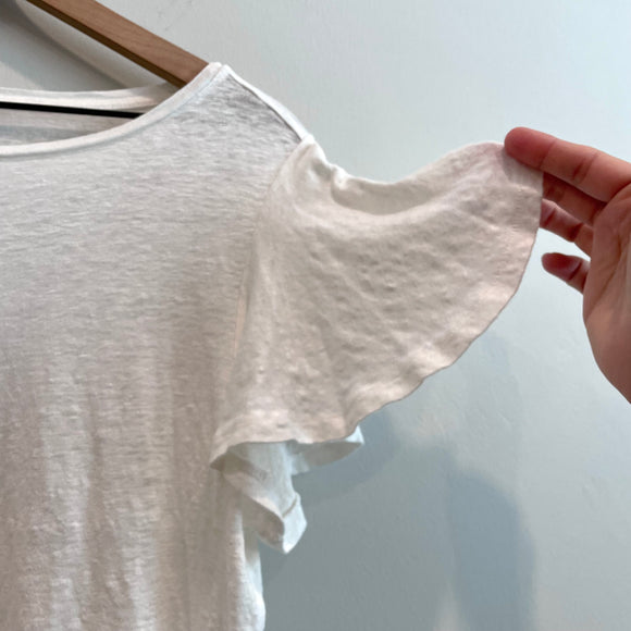 Linen Ruffle Sleeve Top