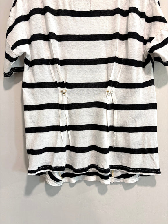 Striped Button Back Top