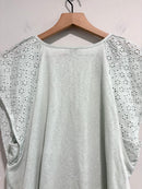 Eyelet Cap Sleeve Top-9