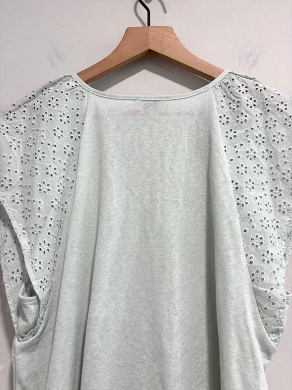 Eyelet Cap Sleeve Top