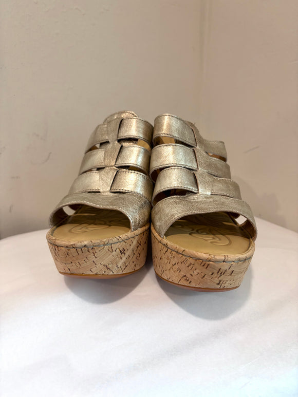 Strappy Cork Wedge Heel