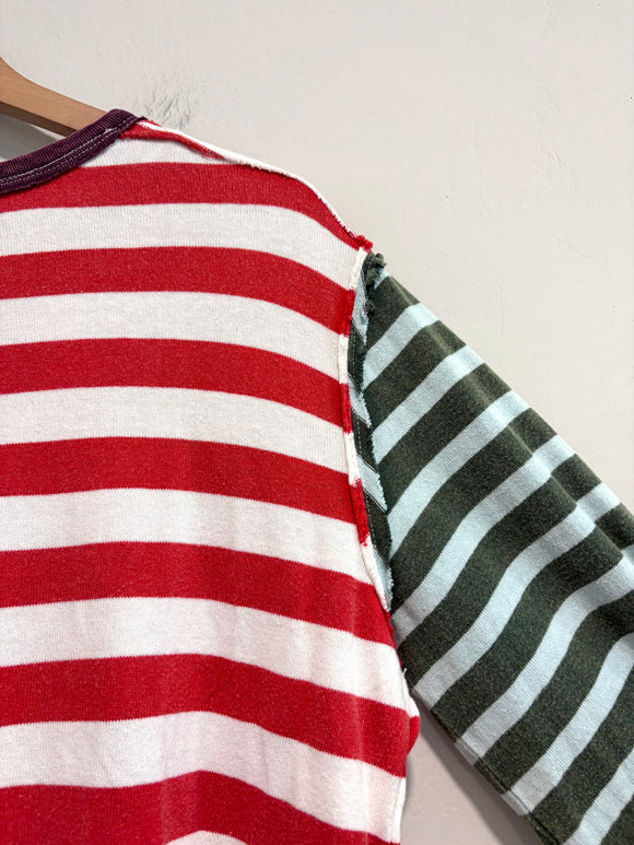 Striped Balloon Sleeve Tee