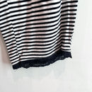 Striped Lace Trim Pajama Pants-4