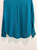 Ruffle Trim Button Down Top-10