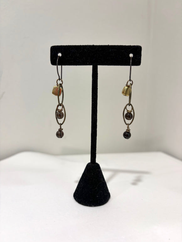 Bronze Beaded Earrings