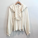 Metallic Heart Pleated Blouse-2