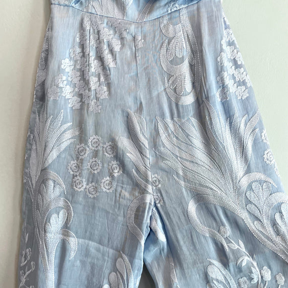 Embroidered Strapless Jumpsuit