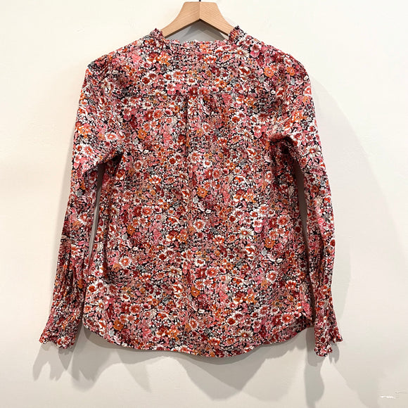 Floral 1/4 Button Top