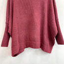 V-Neck Dolman Sleeve Oversized Sweater-12
