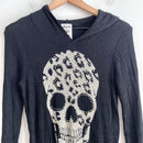 Rhinestone Skull Hooded Top-3