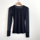Sheer Sleeve Ribbed Top-7