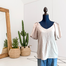 Puff Sleeve Crinkle Top-1