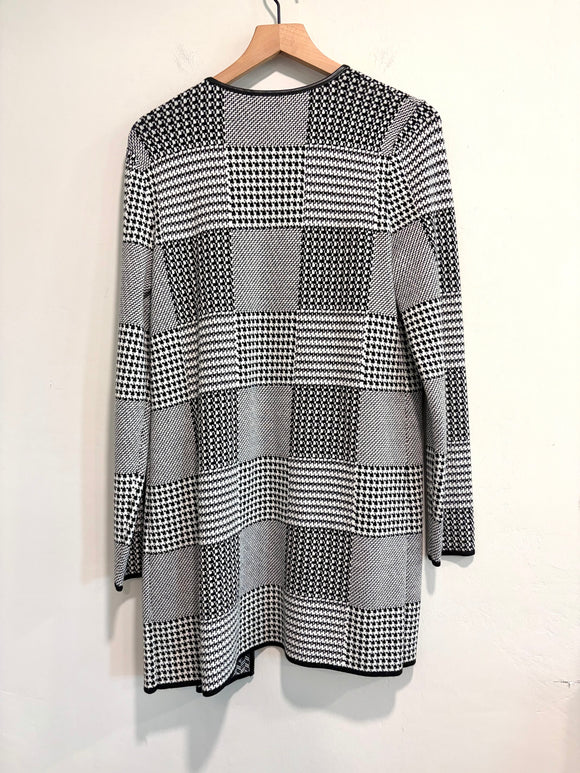 Houndstooth Plaid Cardigan