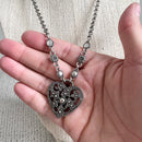 Scroll Heart Silver Pendant Necklace-9