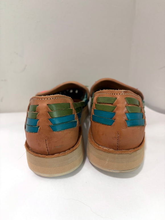 Leather Embroidered Flats