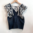 Ruffle Embroidered V-Neck Top-9