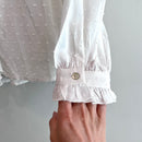 Ruffled Button Down Swiss Dot Top-7