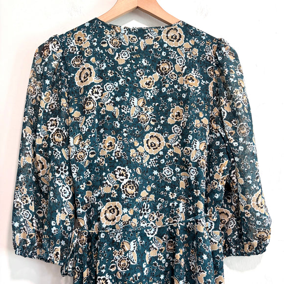 Floral Wrap Midi Dress