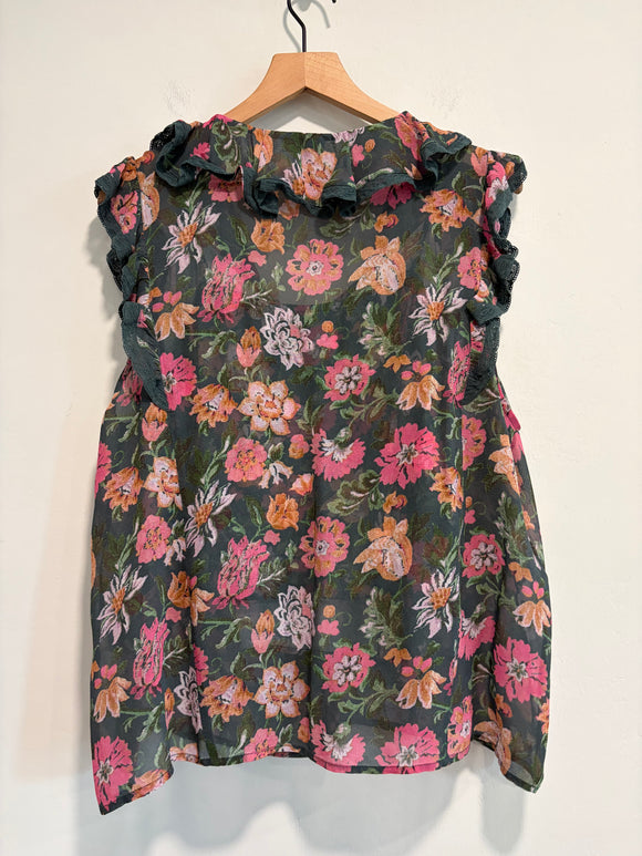 Floral Lace Ruffle Top