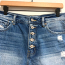Distressed High Rise Shorts-2