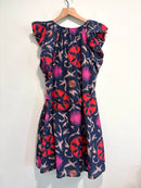 Geometric Flutter Sleeve Dress-7