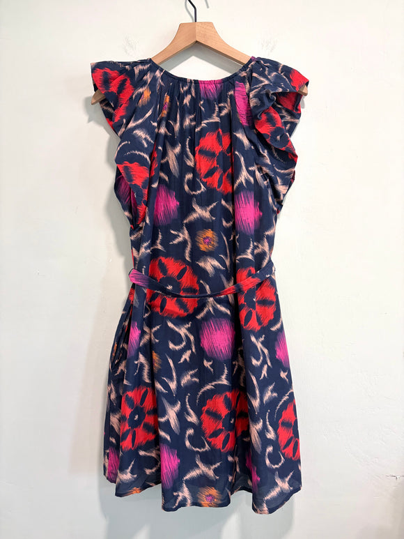 Geometric Flutter Sleeve Dress